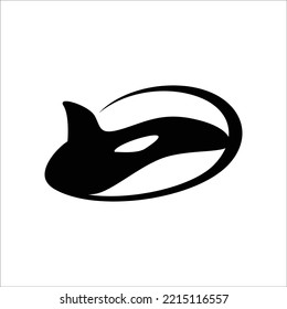 orca silhouette design illustration. killer whale icon, sign and symbol.