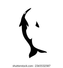 diseño de silueta de orca. vector del logotipo del pez depredador. ilustración de animales acuáticos.