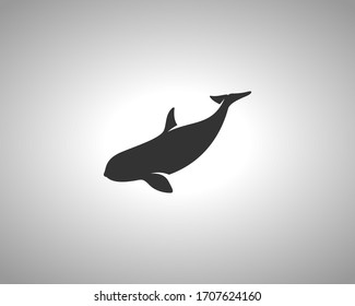 Orca Silhouette on White Background. Isolated Vector Animal Template for Logo Company, Icon, Symbol etc