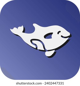Orca Vector Glyph Gradient Background Icon For Personal And Commercial Use.
