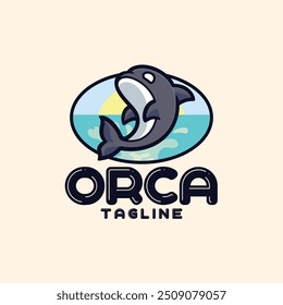 Orca vector icon mascot logo