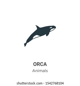 Orca vector icon on white background. Flat vector orca icon symbol sign from modern animals collection for mobile concept and web apps design.