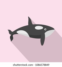 Orca whale icon. Flat illustration of orca whale vector icon for web design