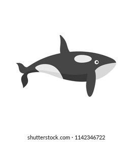 Orca whale icon. Flat illustration of orca whale vector icon for web isolated on white