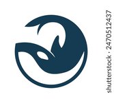 Orca whale icon logo design template