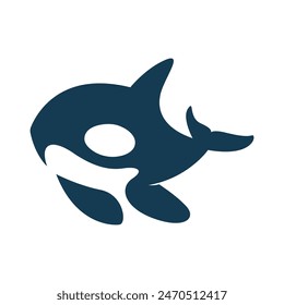 Orca whale icon logo design template