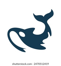 Orca whale icon logo design template