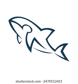 Orca whale icon logo design template