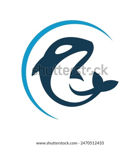 Orca whale icon logo design template