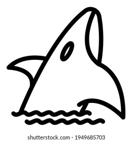 Orca whale icon. Outline Orca whale vector icon for web design isolated on white background