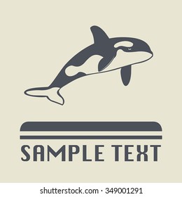 Orca whale icon or sign, vector illustration