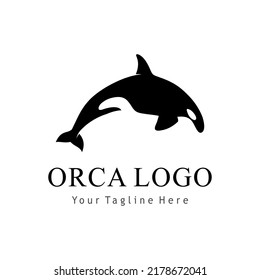 orca whale logo abstract vector template
