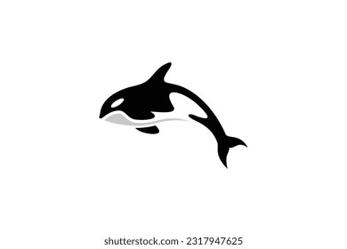 Orca Whale Logo design. orca whale design isolated on white background