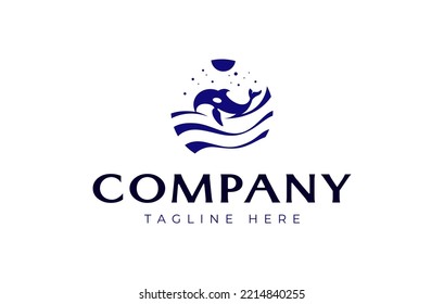 Orca Whale Logo Design Template