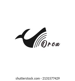 orca or whale logo vector icon app