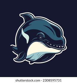 orca whale mascot logo. modern flat color