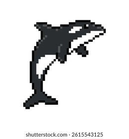 orca whale ocean pixel art
