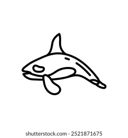 Orca Whale Outline Icon, Vector illustration