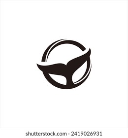 Orca Whale Sea Black and White logo