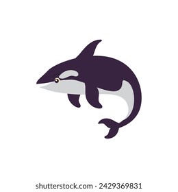 Orca Whale Sea Mammal Cartoon Style Illustration