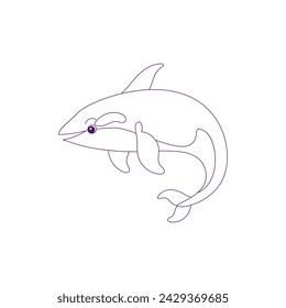 Orca Whale Sea Mammal Outline Illustration