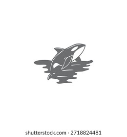 An orca whale silhouette vector illustration for logo design, with a seawater background. Perfect for your design needs, logos, illustrations, animations, and more.