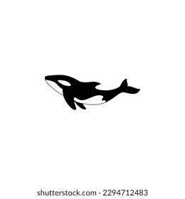 orca whale vector illustration for an icon,symbol or logo. whale template logo