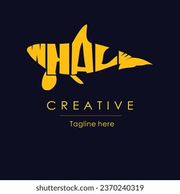 logo del vector de ballena de orca, diseño sencillo y elegante.