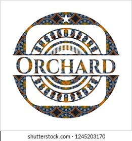 Orchard arabic emblem. Arabesque decoration.