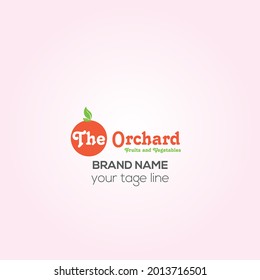 The orchard creative logo, Brand identity fruit and vegetable logo  