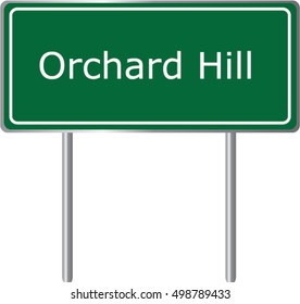 Orchard Hill , Georgia , road sign green vector illustration, road table, USA city