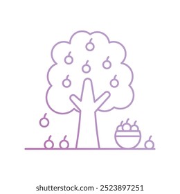 Icono de huerto con fondo blanco Vector Ilustración de stock