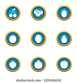 Orchard icons set. Flat set of 9 orchard vector icons for web isolated on white background