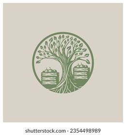 Orchard Tree Farm Illustration Vector