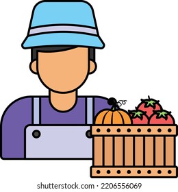 Orchardist Concept, Fruit pickers or Merchandiser vector color icon design, Farm and Gardening symbol, villagers life Sign, countryside and Livestock stock illustration