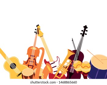 orchesta musical instruments objects design