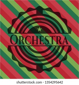 Orchestra christmas colors style badge.