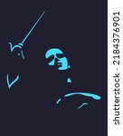 İsolated orchestra conductor vector illustration.