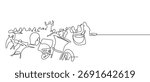 Orchestra continuous line on transparent background One line design vector illustration 
