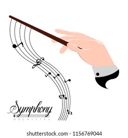 Orchestra director hand icon