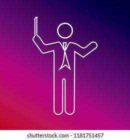 Orchestra director icon vector illustrator creative design purple and pink gradient background