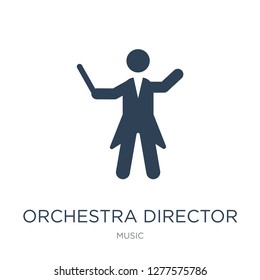 orchestra director icon vector on white background, orchestra director trendy filled icons from Music collection, orchestra director vector illustration