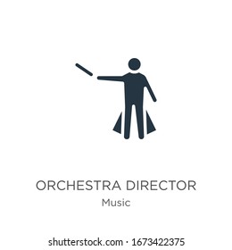 Orchestra director icon vector. Trendy flat orchestra director icon from music collection isolated on white background. Vector illustration can be used for web and mobile graphic design, logo, eps10