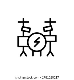 Orchestra, drum kit icon. Simple line, outline vector elements of rock n roll icons for ui and ux, website or mobile application