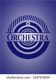 Orchestra emblem with jean background
