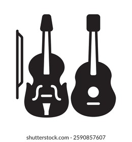 Orchestra glyph, mini illustration icon. use for modern concept, print, UI, UX kit, web and app development. Vector EPS 10, related to entertainment, festival, funfair and hobbies.