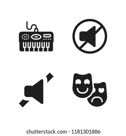 orchestra icon. 4 orchestra vector icons set. piano, mute and theatre icons for web and design about orchestra theme