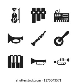 orchestra icon. 9 orchestra vector icons set. xylophone, violin and banjo icons for web and design about orchestra theme