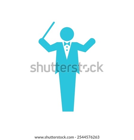 Orchestra music maestro icon. Isolated on white background. 