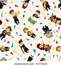 orchestra music player seamless pattern